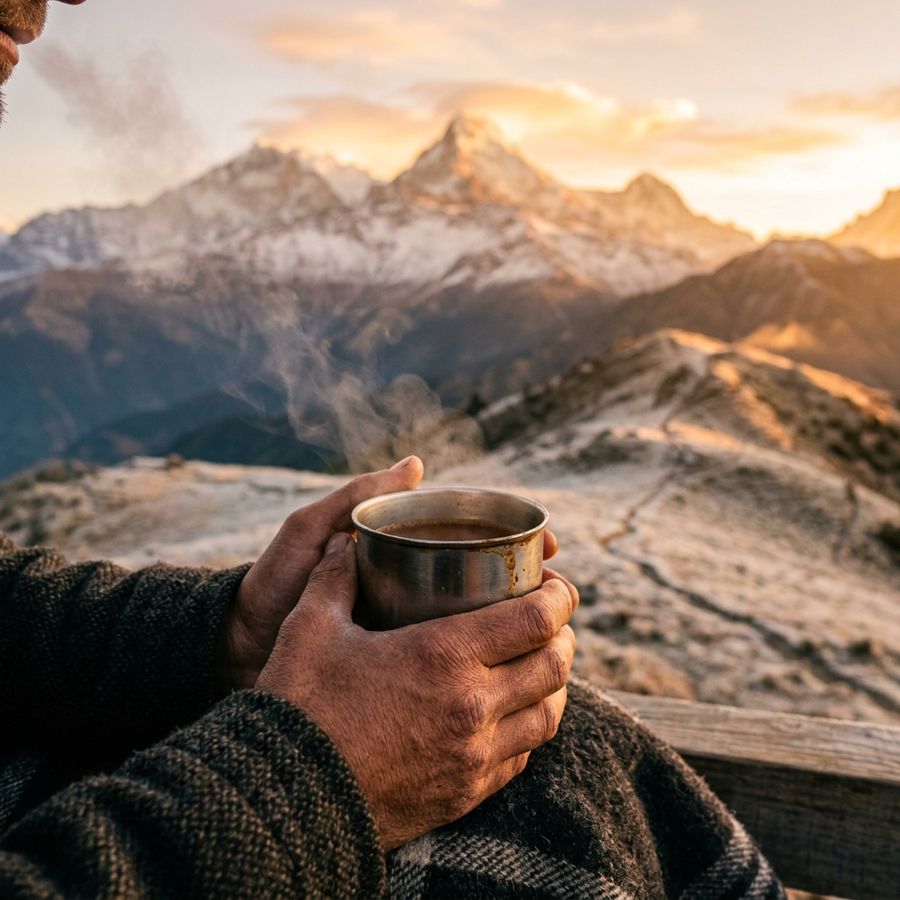 First chai on the ridge